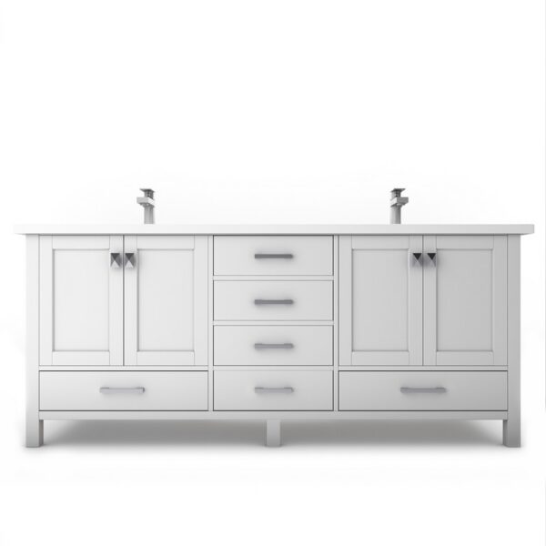 Castello USA CB-YAM-60W-SET Yamyam 60 Inch White Vanity Set with Top