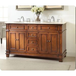 Chans Furniture CF-3048M-70 Sanford 70 Inch Brown Bathroom Double Sink Vanity