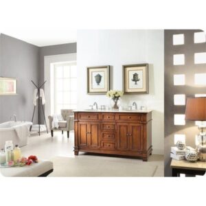 Chans Furniture CF-3048M-70 Sanford 70 Inch Brown Bathroom Double Sink Vanity