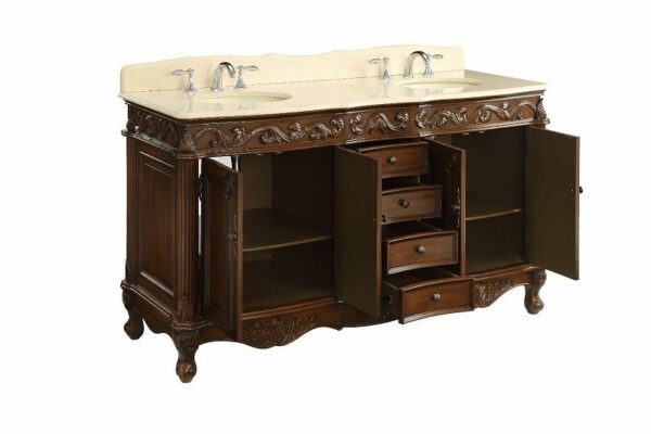 Chans Furniture CF-3882M-TK-72 Beckham 72 Inch Brown Bathroom Double Sink Vanity