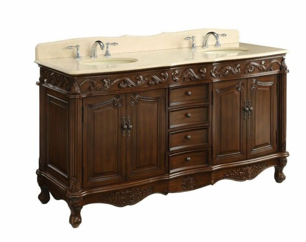 Chans Furniture CF-3882M-TK-72 Beckham 72 Inch Brown Bathroom Double Sink Vanity