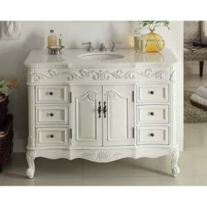 Chans Furniture CF-3882W-AW 48 Beckham 48 Inch Bathroom Vanity - Antique White