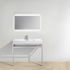 Kubebath KB CH40 Haus 40 Inch Console Single Sink Bath Vanity with White Acrylic Sink