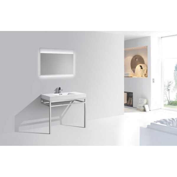 Kubebath KB CH40 Haus 40 Inch Console Single Sink Bath Vanity with White Acrylic Sink