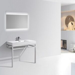 Kubebath KB CH40 Haus 40 Inch Console Single Sink Bath Vanity with White Acrylic Sink