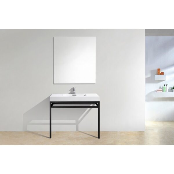 Kubebath KB CH40 Haus 40 Inch Console Single Sink Bath Vanity with White Acrylic Sink