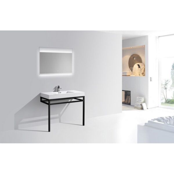 Kubebath KB CH40 Haus 40 Inch Console Single Sink Bath Vanity with White Acrylic Sink