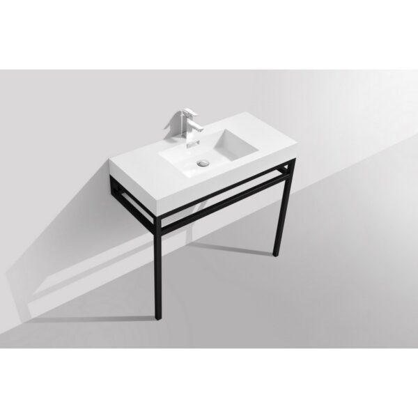 Kubebath KB CH40 Haus 40 Inch Console Single Sink Bath Vanity with White Acrylic Sink