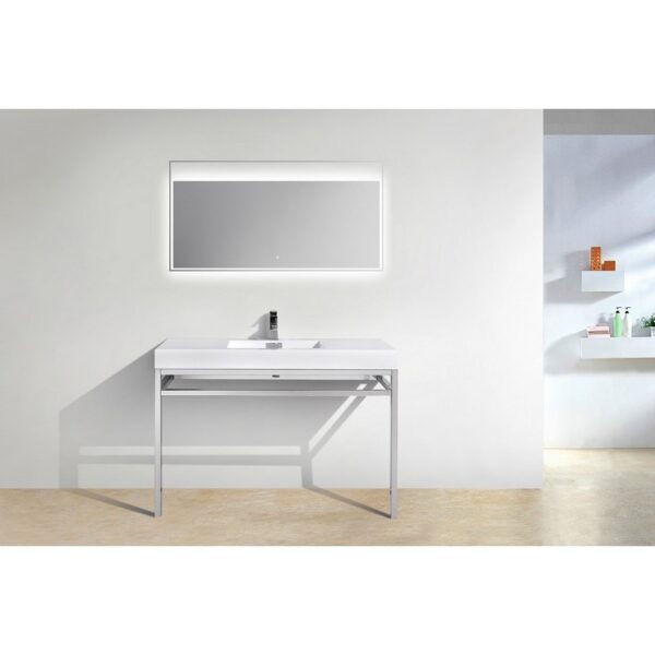 Kubebath KB CH48 Haus 48 Inch Console Single Sink Bath Vanity with White Acrylic Sink