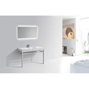 Kubebath KB CH48 Haus 48 Inch Console Single Sink Bath Vanity with White Acrylic Sink