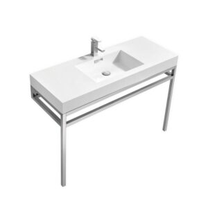 Kubebath KB CH48 Haus 48 Inch Console Single Sink Bath Vanity with White Acrylic Sink