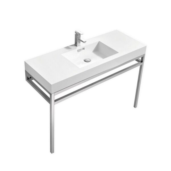 Kubebath KB CH48 Haus 48 Inch Console Single Sink Bath Vanity with White Acrylic Sink