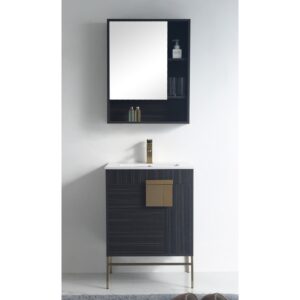 Chans Furniture CL-102DG-24ZI 24 Inches Tennant Brand Kuro Minimalistic Bathroom Vanity In Dawn Gray