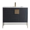 Chans Furniture CL-102DG-40ZI 40 Inch Tennant Brand Kuro Minimalistic Dawn Gray Bathroom Vanity