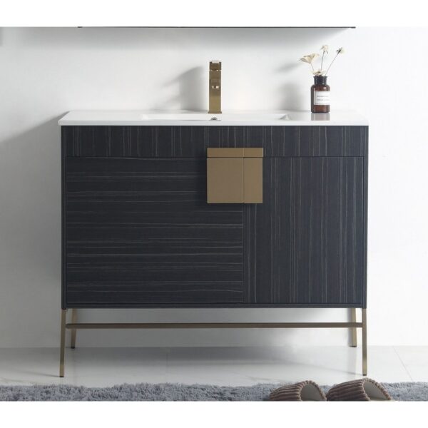 Chans Furniture CL-102DG-40ZI 40 Inch Tennant Brand Kuro Minimalistic Dawn Gray Bathroom Vanity