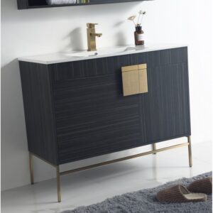 Chans Furniture CL-102DG-40ZI 40 Inch Tennant Brand Kuro Minimalistic Dawn Gray Bathroom Vanity