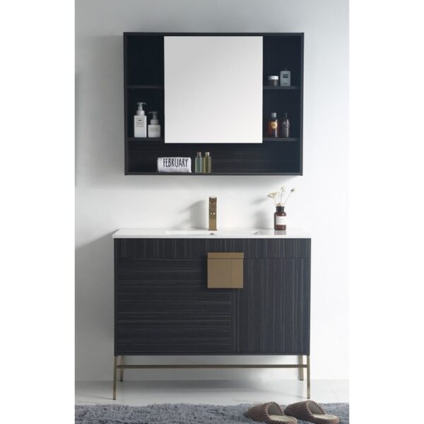 Chans Furniture CL-102DG-40ZI 40 Inch Tennant Brand Kuro Minimalistic Dawn Gray Bathroom Vanity