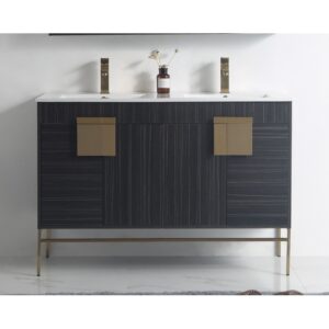 Chans Furniture CL-102DG-47QD 47 Inch Tennant Brand Kuro Minimalistic Dawn Gray Double Bathroom Vanity