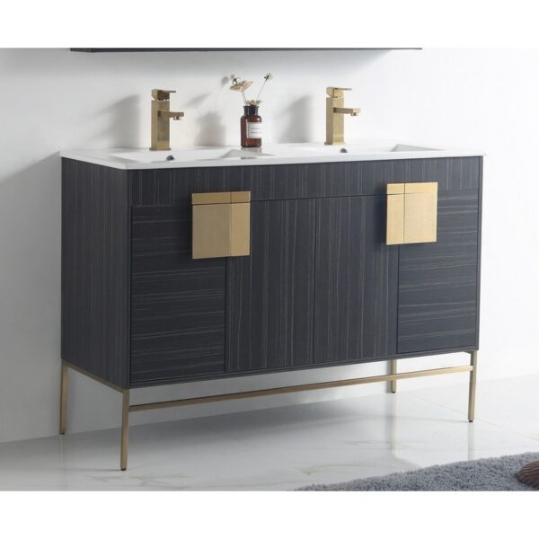 Chans Furniture CL-102DG-47QD 47 Inch Tennant Brand Kuro Minimalistic Dawn Gray Double Bathroom Vanity