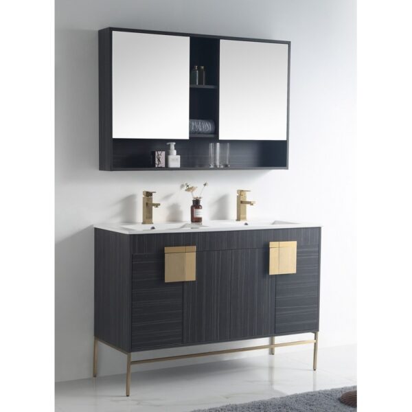 Chans Furniture CL-102DG-47QD 47 Inch Tennant Brand Kuro Minimalistic Dawn Gray Double Bathroom Vanity