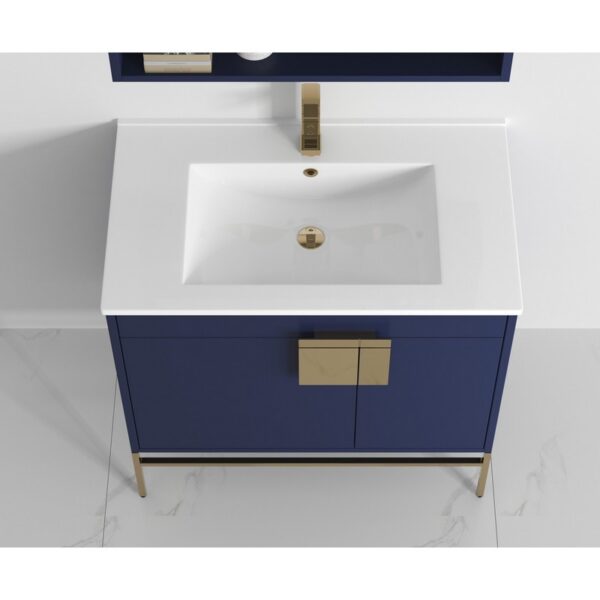 Chans Furniture CL-108NB-32ZI 32 Inches Tennant Brand Kuro Minimalistic Bathroom Vanity In Navy Blue