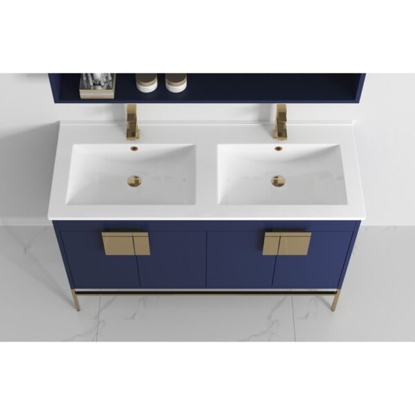 Chans Furniture CL-108NB-47QD 47 Inches Tennant Brand Kuro Minimalistic Double Bathroom Vanity In Navy Blue