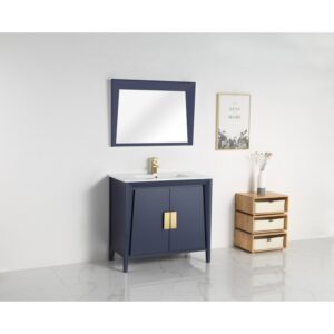 Chans Furniture CL-22NB30-ZI 30 Inches Tennant Brand Larvotto Contemporary Bathroom Vanity In Navy Blue