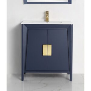 Chans Furniture CL-22NB30-ZI 30 Inches Tennant Brand Larvotto Contemporary Bathroom Vanity In Navy Blue