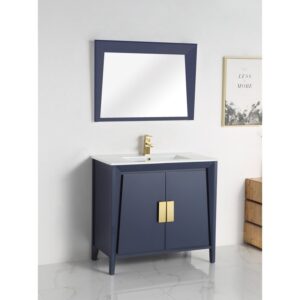 Chans Furniture CL-22NB30-ZI 30 Inches Tennant Brand Larvotto Contemporary Bathroom Vanity In Navy Blue