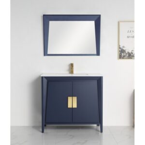 Chans Furniture CL-22NB36-ZI 36 Inches Larvotto Modern Single Sink Bathroom Vanity In Navy Blue