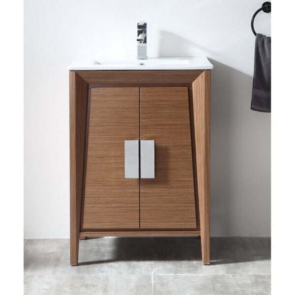 Chans Furniture CL-22WV24-ZI 24 Inches Larvotto Contemporary Modern Bathroom Vanity In Light Wheat