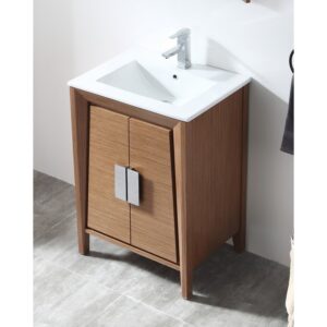 Chans Furniture CL-22WV24-ZI 24 Inches Larvotto Contemporary Modern Bathroom Vanity In Light Wheat