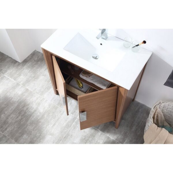 Chans Furniture CL-22WV36-ZI 36 Inches Larvotto Modern Single Sink Bathroom Vanity In Light Wheat