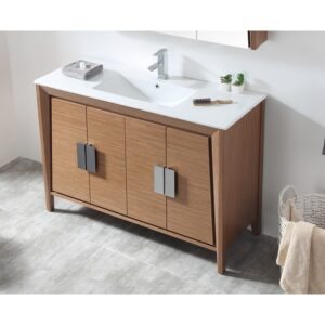 Chans Furniture CL-22WV47-ZI 48 Inches Larvotto Color Modern Single Sink Bathroom Vanity In Light Wheat