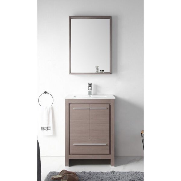 Chans Furniture CL10-GO24-ZI 24 Inch Tennant Brand Modern Style Vanity - Viara Bathroom Sink Vanity in Gray Oak