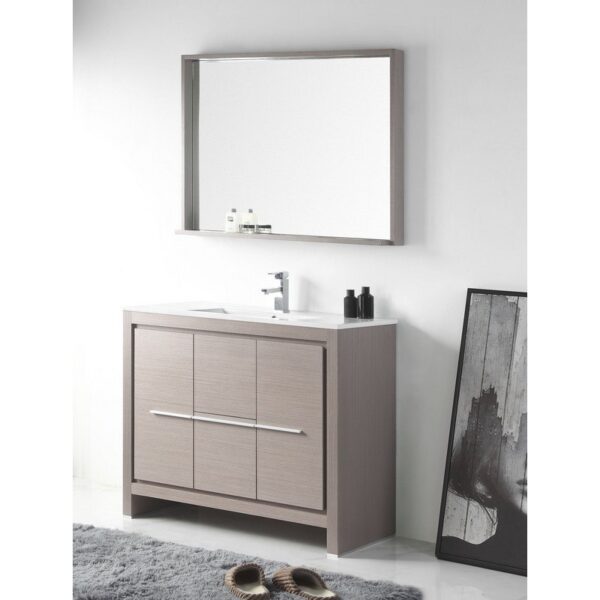 Chans Furniture CL10-GO40-ZI 40 Inch Tennant Brand Modern Style Vanity - Viara Bathroom Sink Vanity in Gray Oak