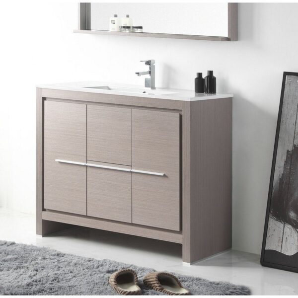 Chans Furniture CL10-GO40-ZI 40 Inch Tennant Brand Modern Style Vanity - Viara Bathroom Sink Vanity in Gray Oak