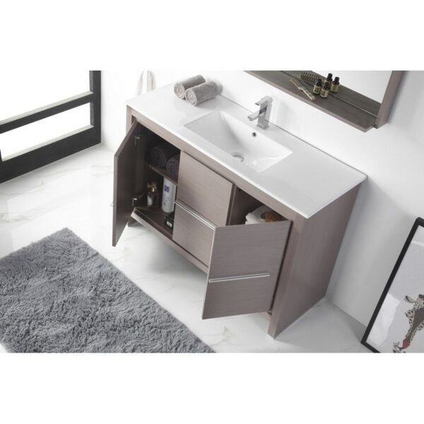 Chans Furniture CL10-GO47-ZI 48 Inch Tennant Brand VIARA Modern Style Vanity - Bathroom Sink Vanity in Gray Oak