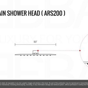 Kubebath KB CR200HHTF3V Aqua Piazza Shower Set with 8 Inch Ceiling Mount Square Rain Shower, Handheld and Tub Filler