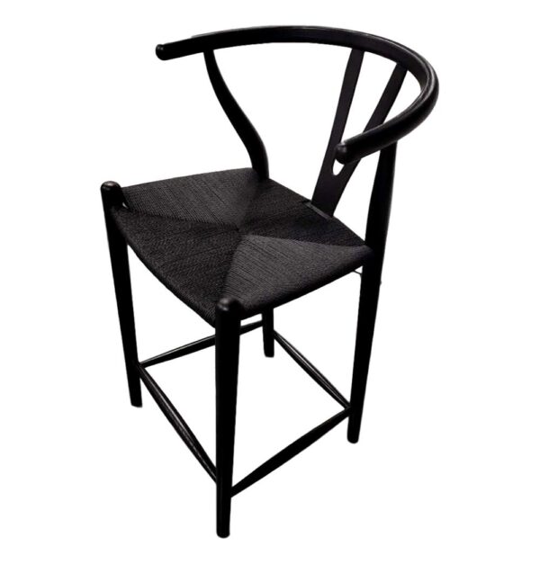 GFURN Dagmar Counter Stool - Black & Black Cord