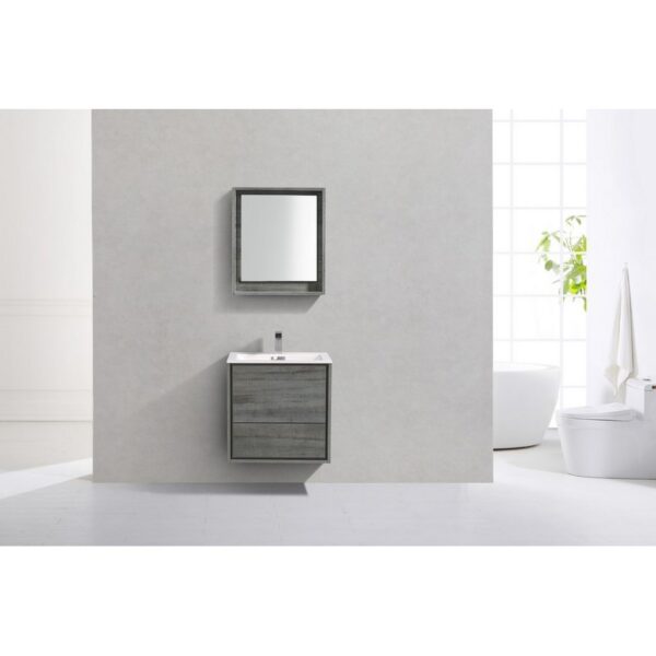 Kubebath DL24 De Lusso 24 Inch Wall Mount Single Sink Bath Vanity