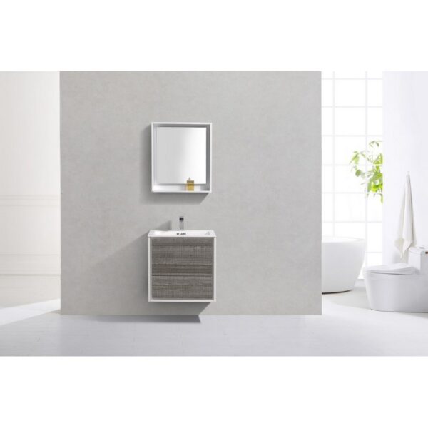 Kubebath DL24 De Lusso 24 Inch Wall Mount Single Sink Bath Vanity