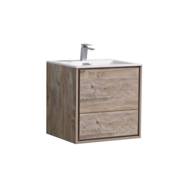 Kubebath DL24 De Lusso 24 Inch Wall Mount Single Sink Bath Vanity