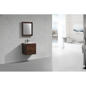 Kubebath DL24 De Lusso 24 Inch Wall Mount Single Sink Bath Vanity