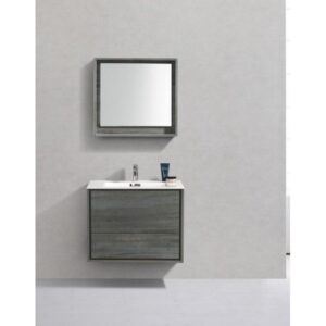 Kubebath DL30 De Lusso 30 Inch Wall Mount Single Sink Bath Vanity