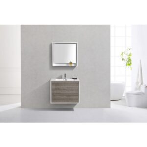 Kubebath DL30 De Lusso 30 Inch Wall Mount Single Sink Bath Vanity