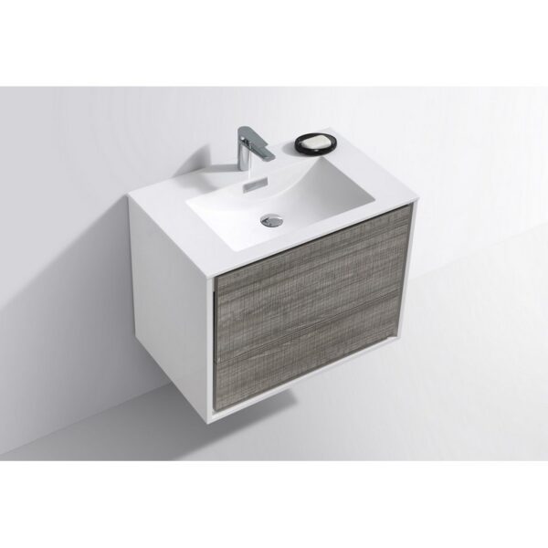 Kubebath DL30 De Lusso 30 Inch Wall Mount Single Sink Bath Vanity