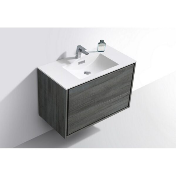 Kubebath DL36 De Lusso 36 Inch Wall Mount Single Sink Bath Vanity