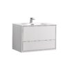 Kubebath DL36 De Lusso 36 Inch Wall Mount Single Sink Bath Vanity