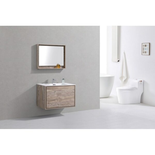 Kubebath DL36 De Lusso 36 Inch Wall Mount Single Sink Bath Vanity